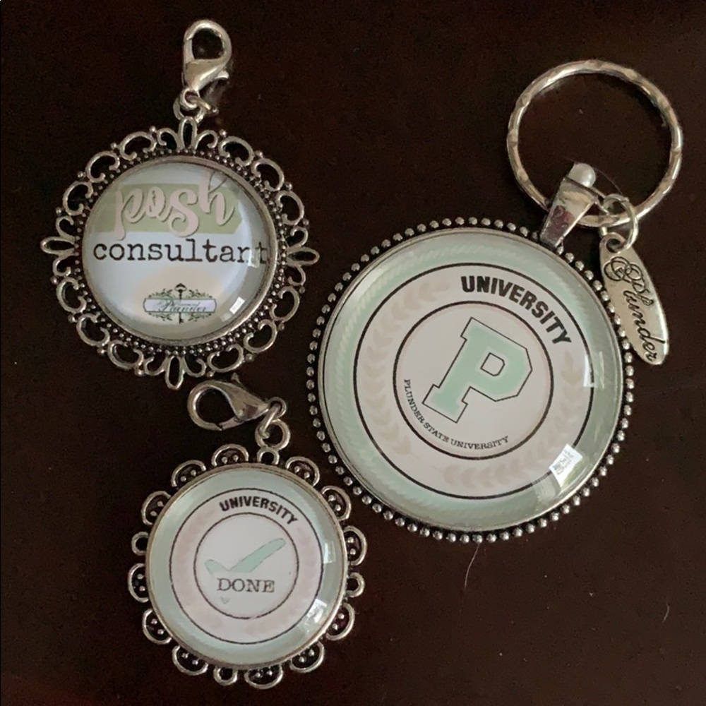 Set of three plunder stylist charms / key ring